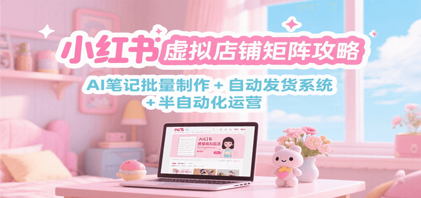 小红书虚拟店铺矩阵攻略：AI笔记批量制作 + 自动发货系统 + 半自动化运营-KAI的视界