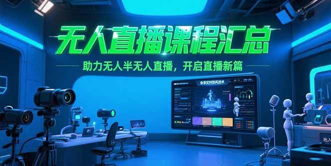 （15218期）无人直播课程汇总，含非实时防风技术，助力无人半无人直播，开启直播新篇-KAI的视界