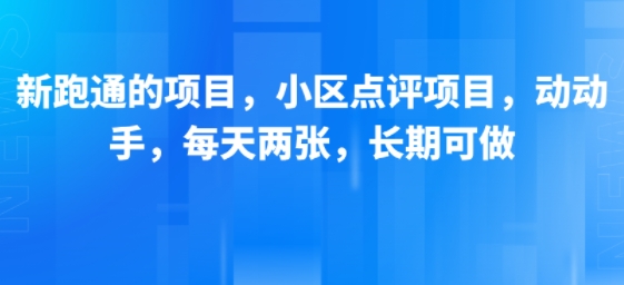 新跑通的项目，小区点评项目，动动手，每天两张，长期可做-KAI的视界