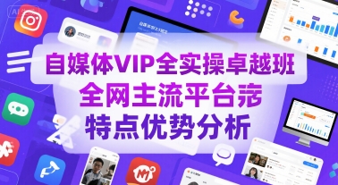 自媒体VIP全实操卓越班，全网主流平台特点优势分析-KAI的视界