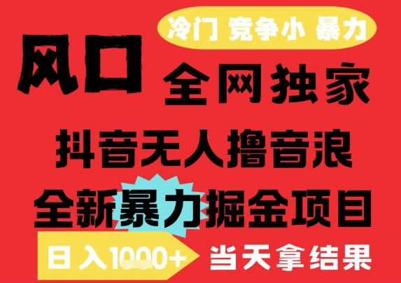 25年6月高爆抖音无人直播最新撸音浪掘金项目，解放双手小白可做，无脑日入1k+，门槛低【揭秘】-KAI的视界