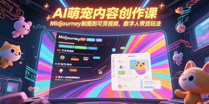 （15311期）AI萌宠内容创作课，Midjourney制图到可灵视频，数字人带货玩法-KAI的视界