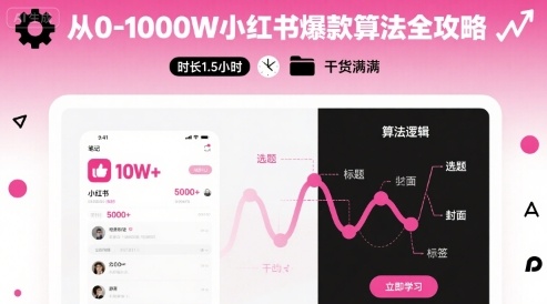 从0-1000W小红书爆款算法全攻略，时长1.5小时，干货满满-KAI的视界