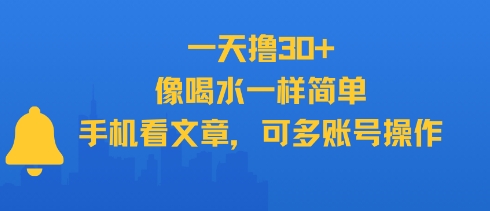 一天撸30+，像喝水一样简单，手机看文章，可多账号操作-KAI的视界