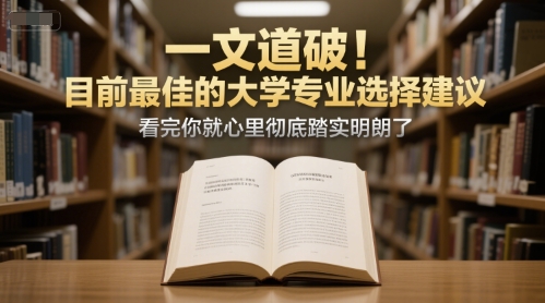 付费文章：一文道破！目前最佳的大学专业选择建议，看完你就心里彻底踏实明朗了-KAI的视界