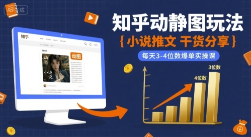 小说推文干货分享之知乎动静图玩法，每天3-4位数爆单实操课-KAI的视界
