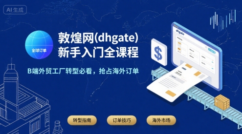 敦煌网(dhgate)新手入门全课程，B端外贸工厂转型必看，抢占海外订单-KAI的视界