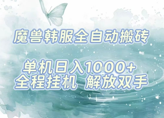 最新韩服游戏搬砖，单机日入1k+，全自动运行挂G项目，解放双手【揭秘】-KAI的视界