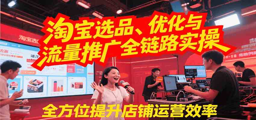 淘宝选品、优化与流量推广全链路实操，全面提升店铺运营效率-KAI的视界