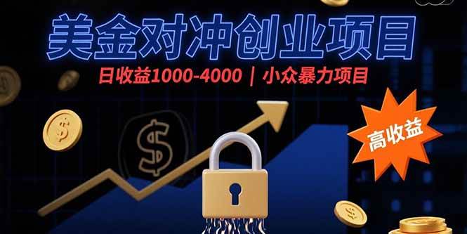 （15642期）美金对冲创业项目，日收益1000-4000，小众暴力项目-KAI的视界