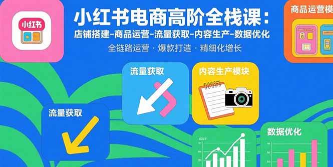 （15840期）小红书电商高阶全栈课：店铺搭建-商品运营-流量获取-内容生产-数据优化-KAI的视界