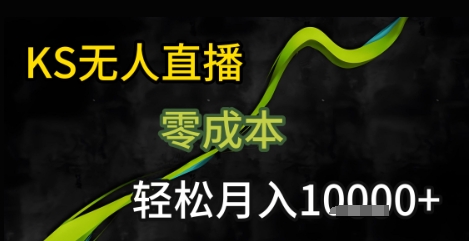 KS无人直播25年最新玩法，只需一部手机，轻松月入1W+【揭秘】-KAI的视界