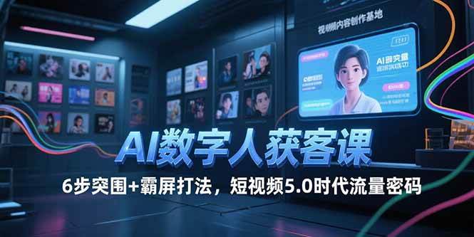 （15247期）AI数字人获客课，6步突围+霸屏打法，短视频5.0时代流量密码-KAI的视界