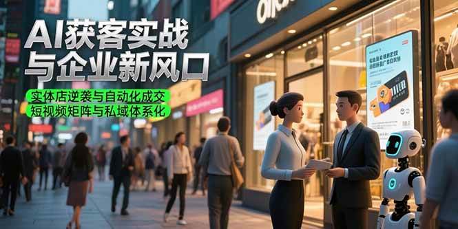 （15348期）AI获客实战与企业新风口，实体店逆袭与自动化成交 短视频矩阵与私域体系化-KAI的视界