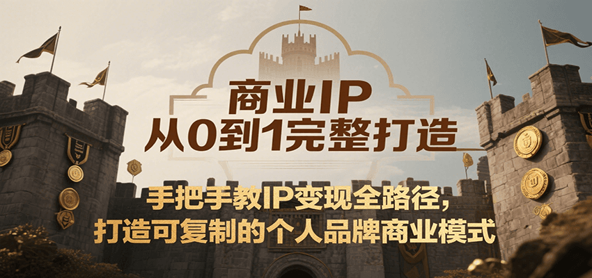 商业IP从0到1完整打造，手把手教IP变现全路径，打造可复制的个人品牌商业模式-KAI的视界