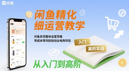 闲鱼精细化运营入门+高阶实战教学，闲鱼卖货整体运营思路，零成本零风险轻创业电商项目-KAI的视界