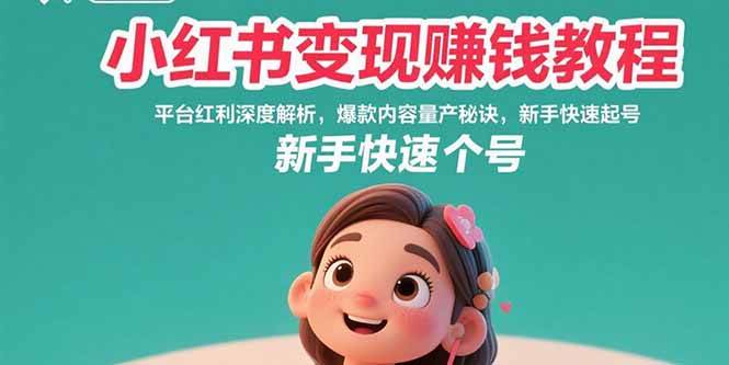 （15559期）小红书变现赚钱教程：平台红利深度解析，爆款内容量产秘诀，新手快速起号-KAI的视界