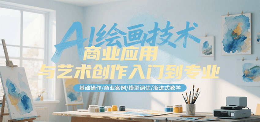 AI绘画技术商业应用与艺术创作入门到专业，基础操作/商业案例/模型调优/渐进式教学-KAI的视界