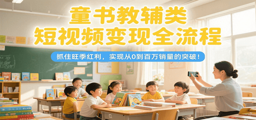 童书教辅类短视频变现全流程，抓住旺季红利，实现从0到百万销量的突破！-KAI的视界