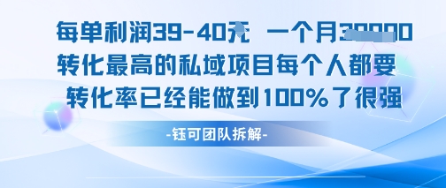 每单利润40一个月7k+转化最高的私域项目，每个人都要的产品转化率已经能做到100%-KAI的视界
