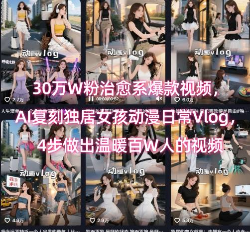 30万W粉治愈系爆款视频，AI复刻独居女孩动漫日常Vlog，4步做出温暖百W人的视频-KAI的视界