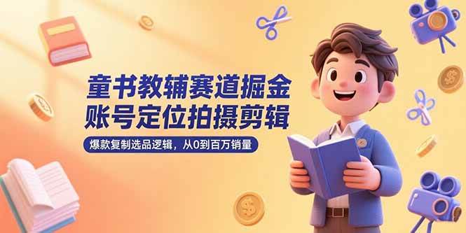 （15326期）童书教辅赛道掘金，账号定位拍摄剪辑，爆款复制选品逻辑，从0到百万销量-KAI的视界