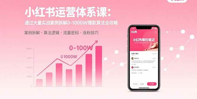 （15792期）小红书运营体系课：通过大量实战案例拆解0-1000W爆款算法全攻略-KAI的视界
