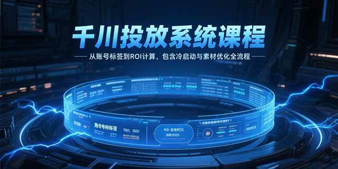 （15263期）千川投放系统课程，从账号标签到ROI计算，包含冷启动与素材优化全流程-KAI的视界