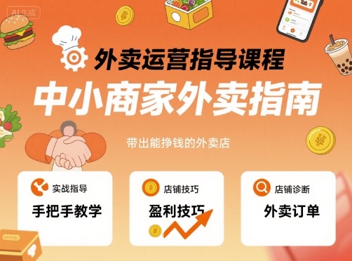 外卖运营指导课程，中小商家外卖指南，手把手带出能挣钱的外卖店-KAI的视界