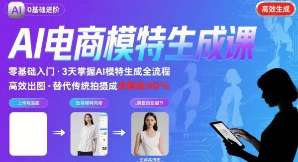 AI模特进阶课程，0基础高效生成逼真电商模特图-KAI的视界