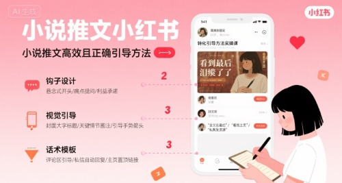 小说推文小红书高转化引导方法实操课，小说推文高效且正确引导方法-KAI的视界