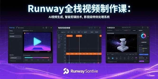 （15515期）Runway全栈视频制作课：AI视频生成，智能剪辑技术，影视级特效处理系统-KAI的视界