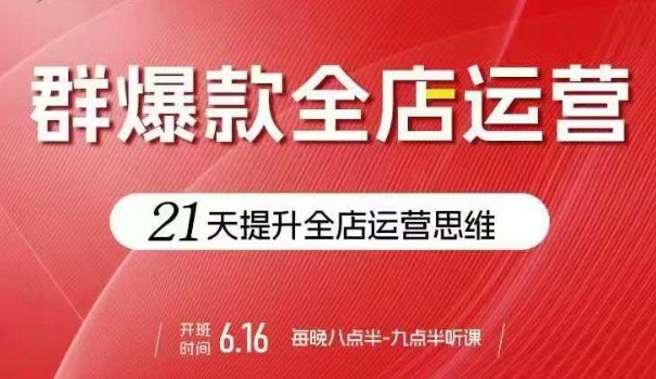 贾真电商群爆款全店运营，21天提升全店运营思维，起店、全店运营爆款不断-KAI的视界