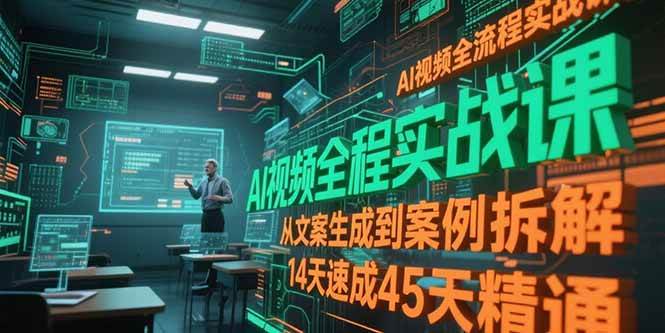 （15172期）AI视频全流程实战课，从文案生成到案例拆解，14天速成45天精通-KAI的视界