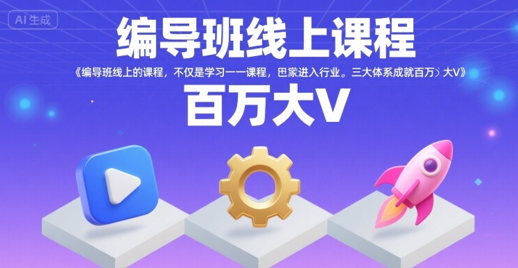编导班线上课程，不仅是学习一门课程，更是进入一个行业，三大体系成就百万大V-KAI的视界