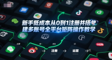 新手低成本从0到1注册并搭建多账号全平台矩阵操作教学，手机号-邮箱-IP-工具-KAI的视界