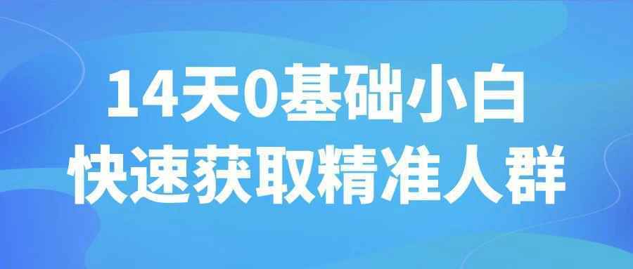 14天0基础小白快速获取精准人群-KAI的视界