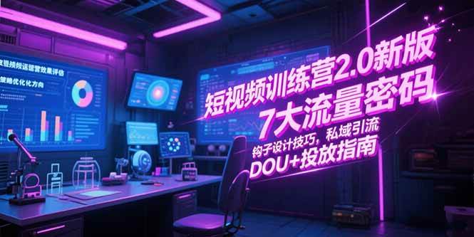 （15255期）短视频训练营2.0新版，7大流量密码/钩子设计技巧/私域引流/DOU+投放指南-KAI的视界