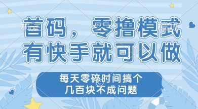 首码零撸项目，有快手就可以做，每天业务时间搞个几张不是问题【揭秘】-KAI的视界