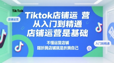 Tiktok店铺运营从入门到精通，店铺运营是基础，不懂运营店铺，瞎折腾店铺就是折腾自己-KAI的视界