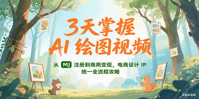3天掌握AI绘图视频，从MJ 注册到商用变现，电商设计IP统一全流程攻略-KAI的视界