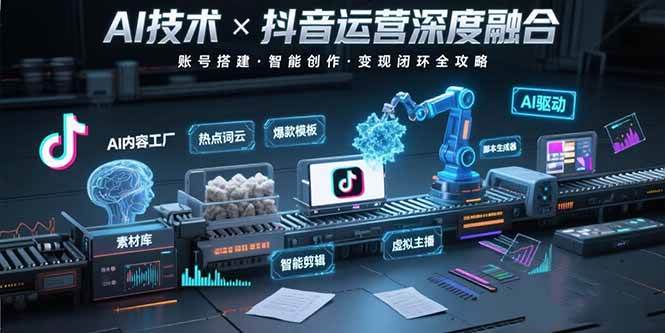 （15630期）AI技术与抖音运营的深度融合应用：涵盖账号搭建、内容创作、收益变现等-KAI的视界