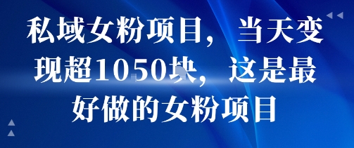 私域女粉项目，当天变现超1k，这是最好做的女粉项目，可放大操作-KAI的视界