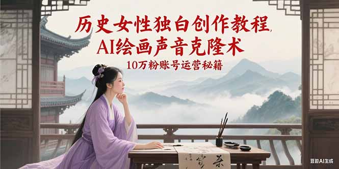 历史女性独白创作教程，AI绘画声音克隆术，10万粉账号运营秘籍-KAI的视界