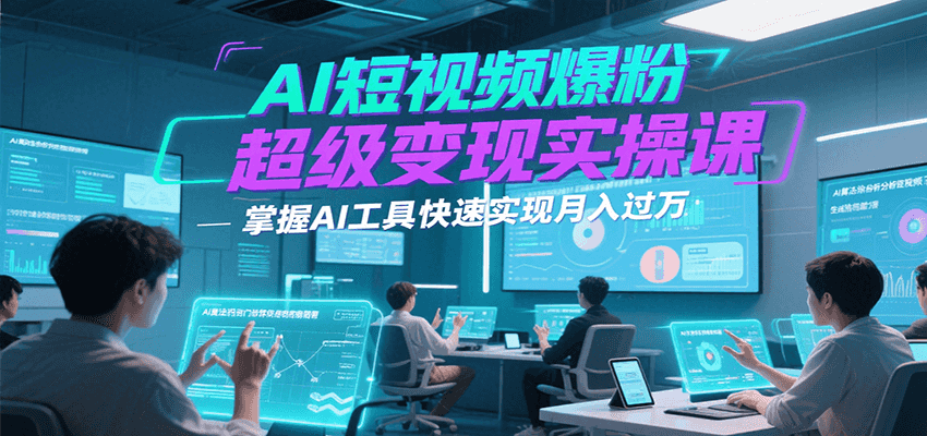 AI短视频爆粉超级变现实操课，掌握AI工具快速实现月入过万-KAI的视界