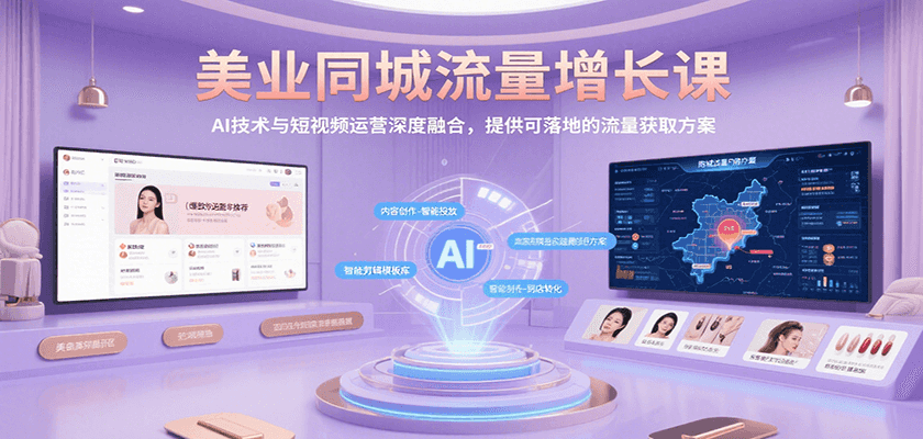 美业同城流量增长课，AI技术与短视频运营深度融合，提供可落地的流量获取方案-KAI的视界