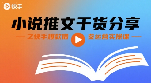 小说推文干货分享之快手爆款借鉴运营实操课-KAI的视界