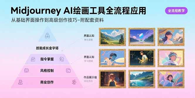 （15628期）Midjourney AI绘画工具全流程应用，从基础界面操作到高级创作-附配套资料-KAI的视界