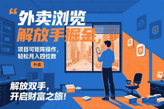 （15440期）外卖浏览掘金项目 可矩阵操作 轻松日入500+-KAI的视界