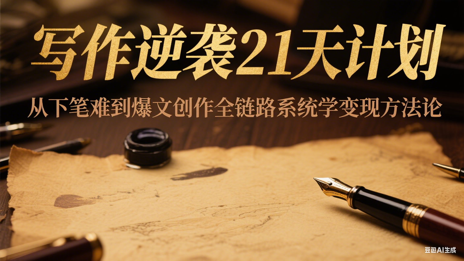 写作逆袭21天计划：从下笔难到爆文创作全链路系统学变现方法论-KAI的视界